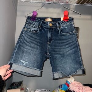 Kut from the Kloth Dark Blue Rolled Hem Denim Shorts